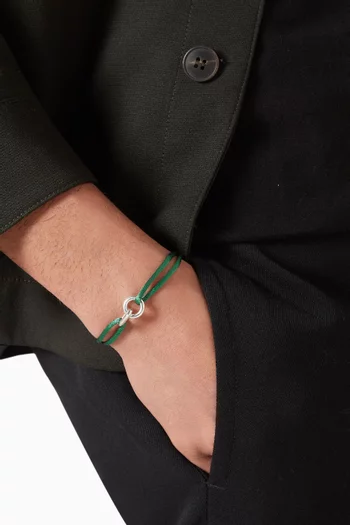 Element Bracelet in Sterling Silver & Silk Cord