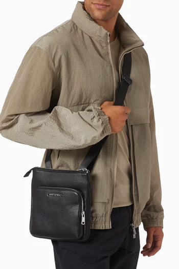Logo-plaque Crossbody Bag in Faux Leather