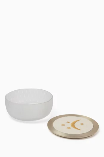Nouri Moon Embroidered Bowl in Glass