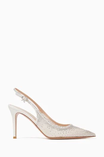 Regina 85 Crystal Pumps in Mesh