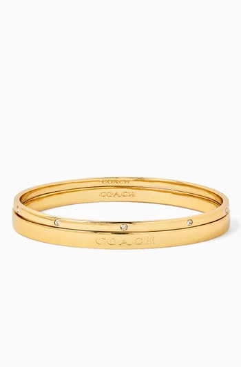 Signature Duo Bangle Set in Gold-tone Brass