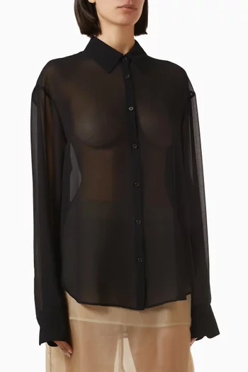 Peri Sheer Shirt in Silk-blend