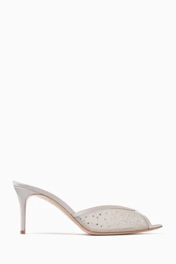 Katy Glitz 75 Mule Sandals in Mesh