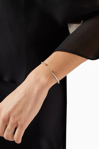 Micro Cable Flex® Bracelet in Sterling Silver & 14kt Gold