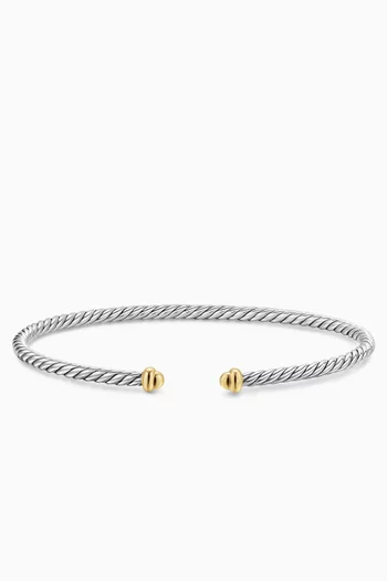 Micro Cable Flex® Bracelet in Sterling Silver & 14kt Gold