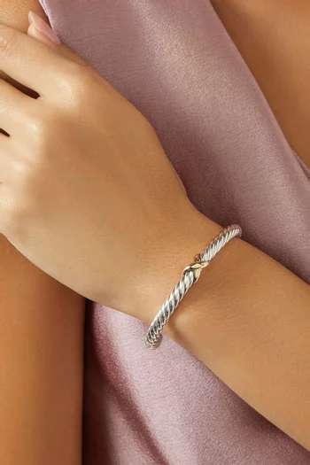 Cable Flex® X Bracelet in Sterling Silver & 14kt Yellow Gold