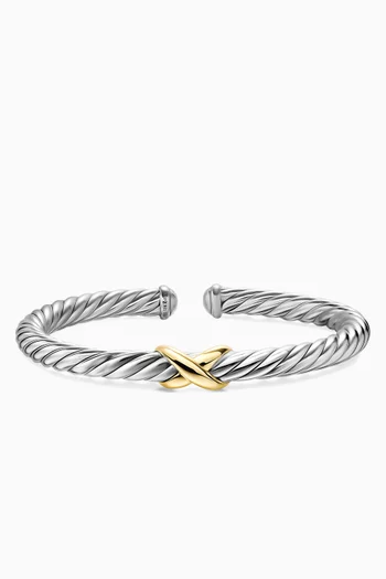 Cable Flex® X Bracelet in Sterling Silver & 14kt Yellow Gold