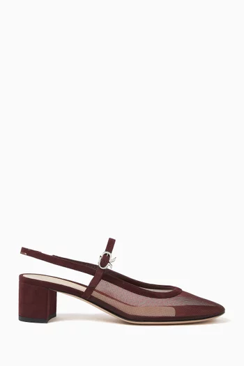 Francoise 45 Slingback Pumps in Mesh & Suede