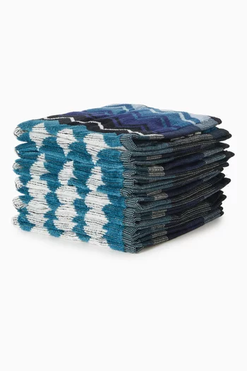 Giacomo Face Towel in Cotton, Set of 6