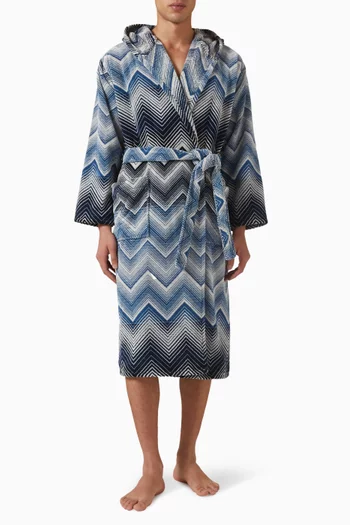 Unisex Marea Hooded Bathrobe in Cotton Terry