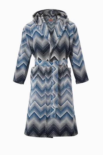 Unisex Marea Hooded Bathrobe in Cotton Terry