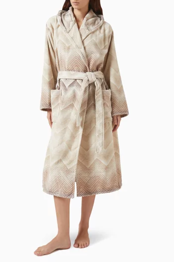 Unisex Marea Hooded Bathrobe in Cotton Terry