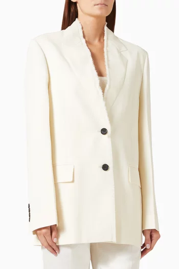 Raw-lapel Jacket in Wool