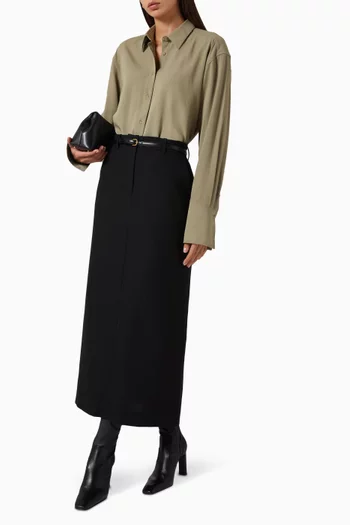 Classic Tuxedo Shirt in Wool & Viscose