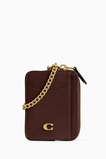 Essential Chain Card Case in Leather