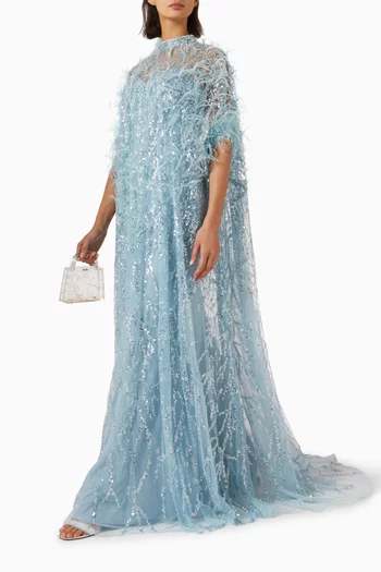 Embellished Maxi Dress in Tulle
