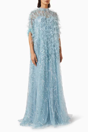 Embellished Maxi Dress in Tulle