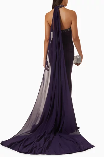 Bead-embellished Choker Dress