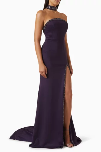 Bead-embellished Choker Dress