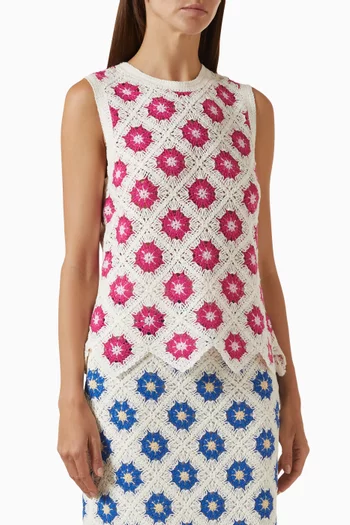 Yasbalis Crochet Top in Organic Cotton Blend