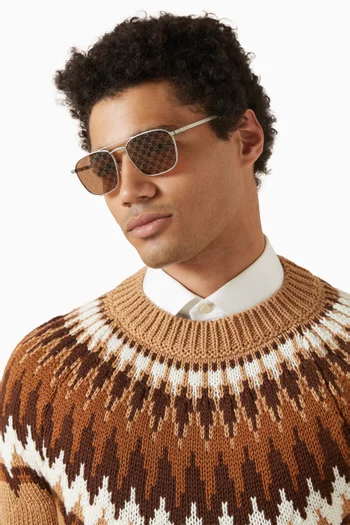 GG Aviator Sunglasses in Metal