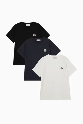 Monogram T-shirt in Cotton, Set of 3