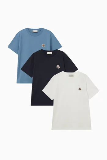 Monogram T-shirt in Cotton, Set of 3