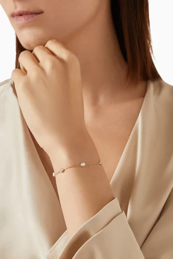 Pearl & Crystal Bracelet in 18kt Gold-plated Sterling Silver