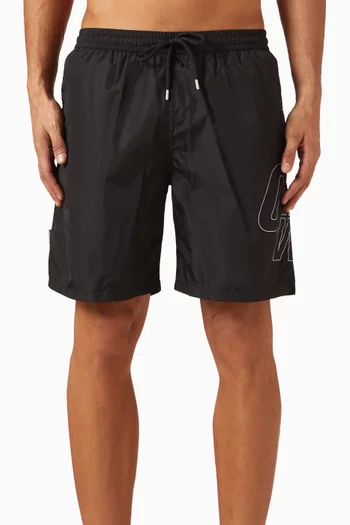 Outline Arrow Surfer Swim Shorts in Nylon