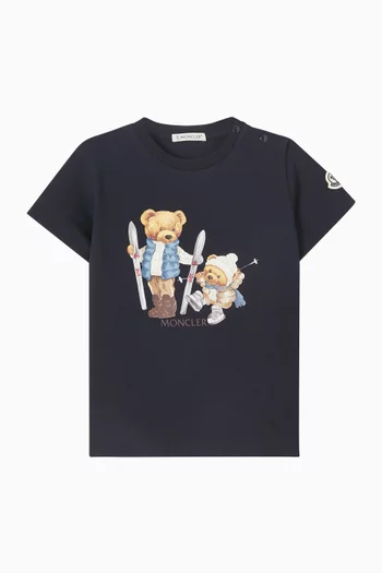 Teddy Print T-shirt in Cotton