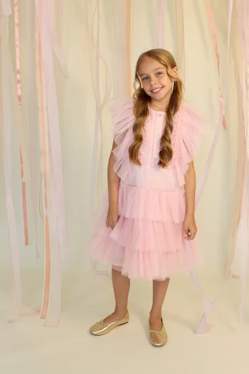 Ruffled Layered Dress in Tulle