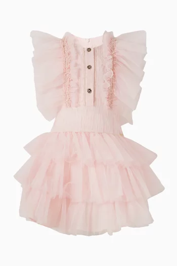 Ruffled Layered Dress in Tulle
