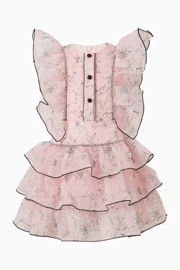 Floral-print Ruffled Dress