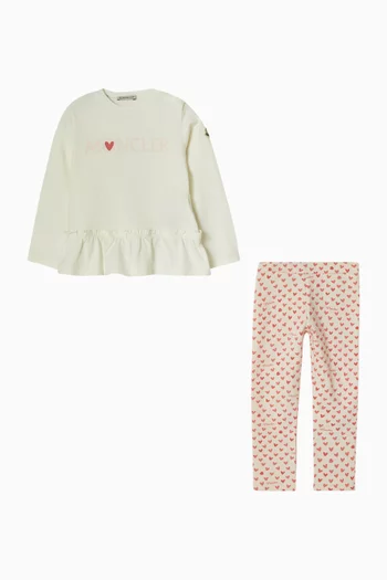 Heart Print Co-ord Set in Cotton