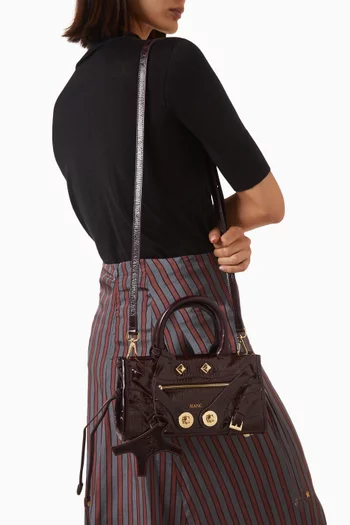 Nano Zouzou Top-handle Bag in Croc-embossed Leather
