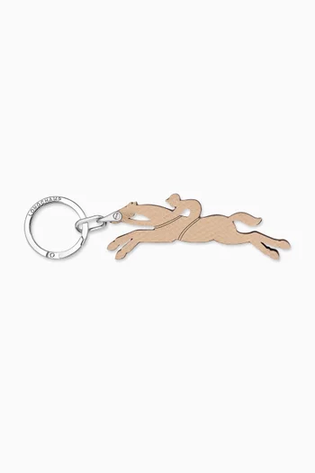 Le Pliage Horse Key Ring in Leather
