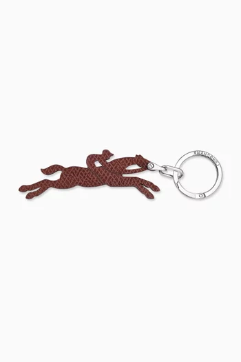 Le Pliage Horse Key Ring in Leather