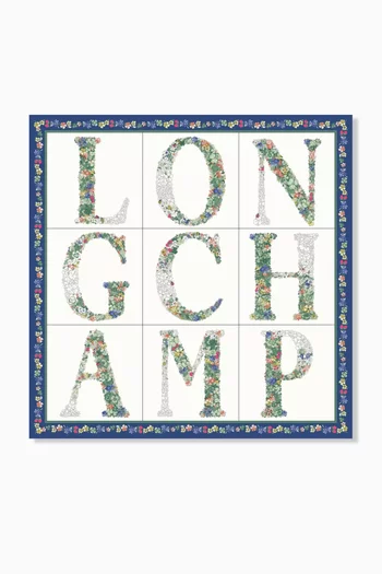 Le Jardin Longchamp Scarf in Silk, 50x50cm