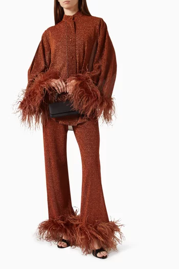 Lumiere Plumage Shirt in Stretch Lurex