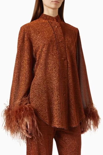 Lumiere Plumage Shirt in Stretch Lurex