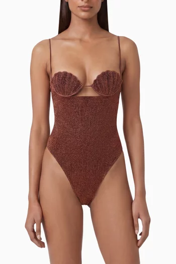 Lumiére Shell One-piece Swimsuit in Lurex