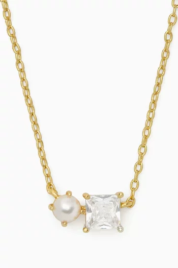 Dear Bestie Pendant Necklace in Gold-tone Brass