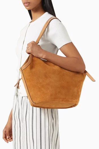 Deco Tulip Tote Bag in Suede