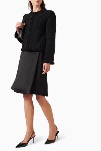 Collarless Jacket in Tweed