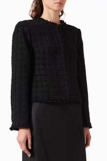 Collarless Jacket in Tweed