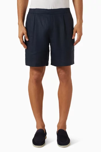 Elasticated Shorts in Linen
