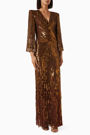 Cosmos Sequin-embellished Gown