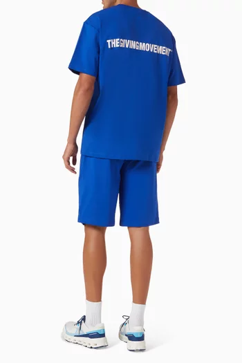 Oversized Contrast Back-print T- shirt in Recycled Softskin