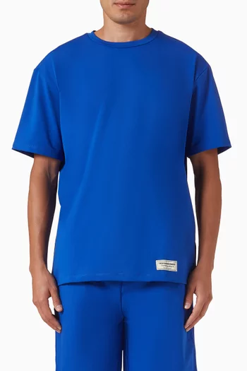 Oversized Contrast Back-print T- shirt in Recycled Softskin
