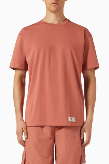 Oversized Contrast Back-print T- shirt in Recycled Softskin